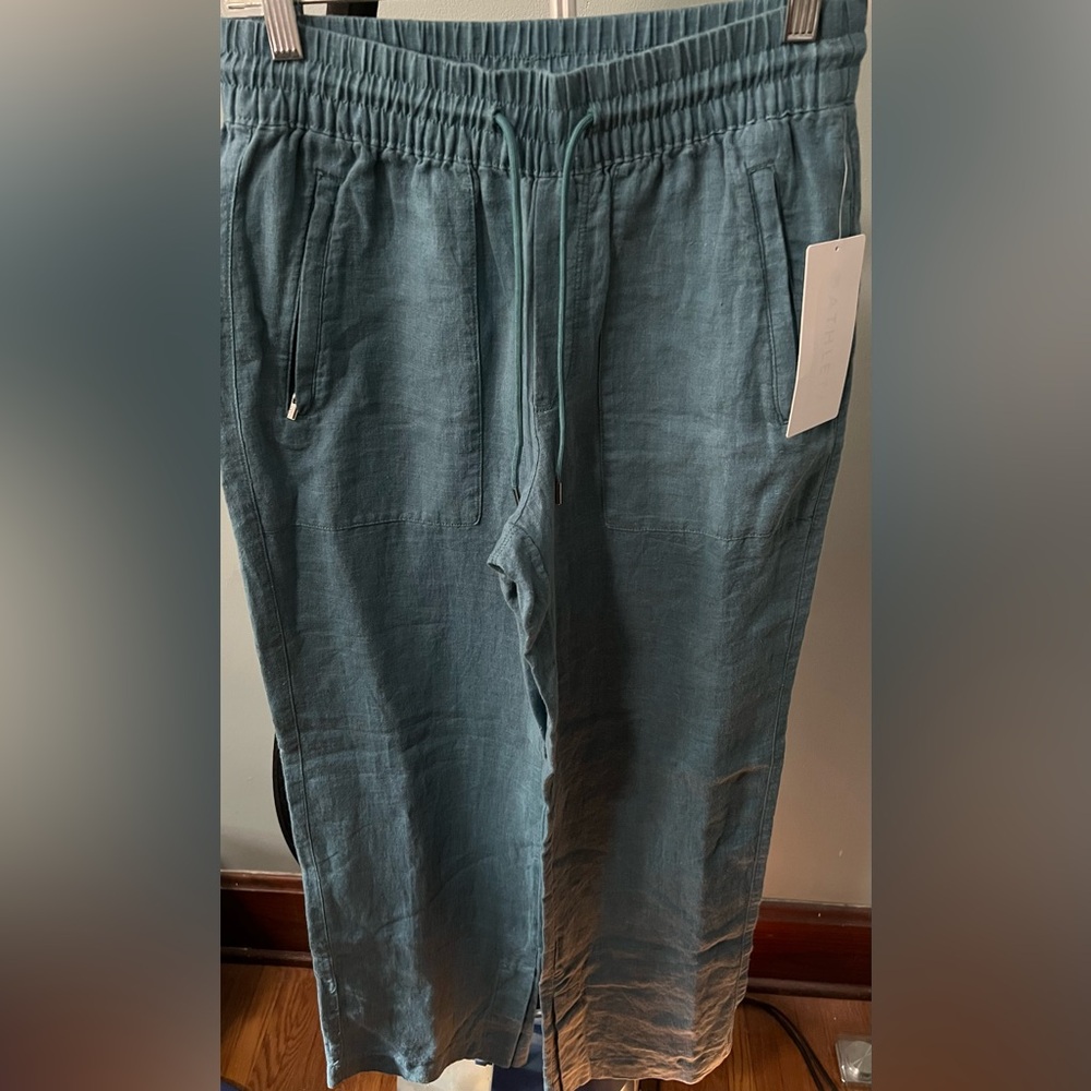 Athleta Retreat Linen wide leg pant 0T - Picture 3 of 6